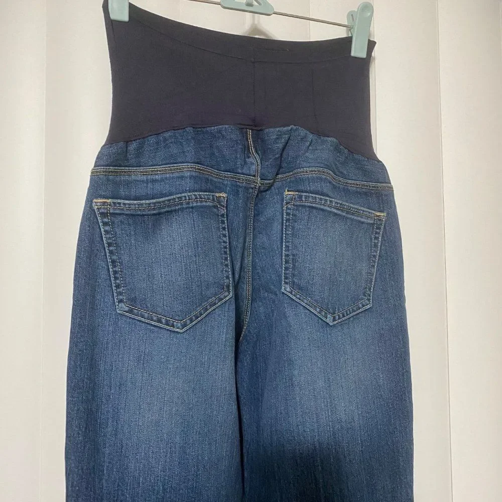 Old Navy Maternity Denim blue jeans.  Panel provides gentle back support as your - Picture 5 of 7